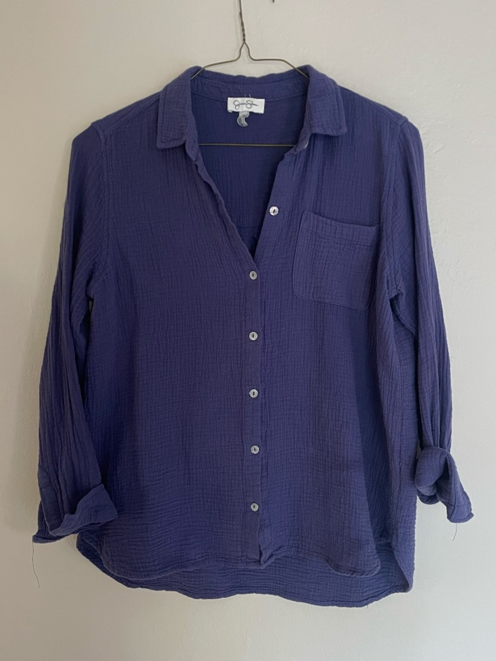 Vivid Blue Cotton Gauze Button Down - Relaxed fit